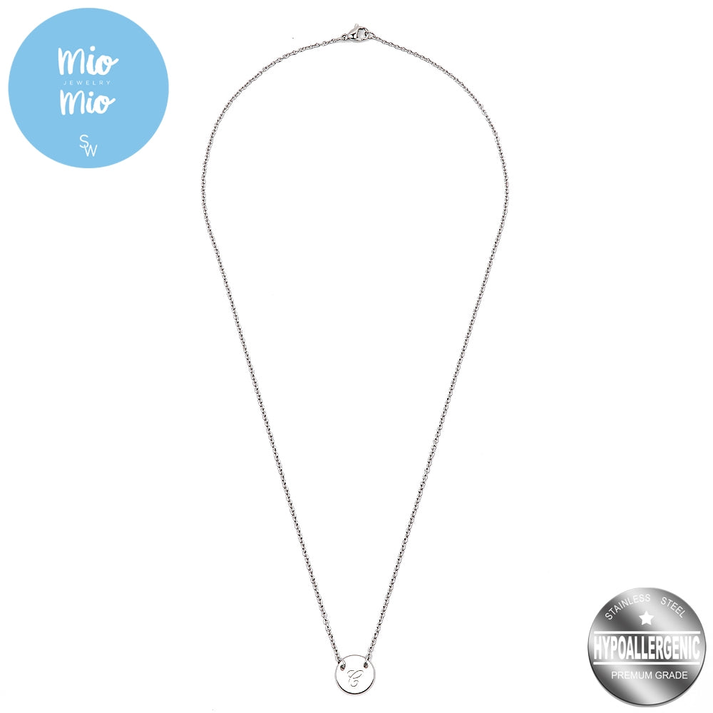 Mio Mio by Silverworks Fashion Letter Pendant with Rolo Chain Necklace –  SilverWorks