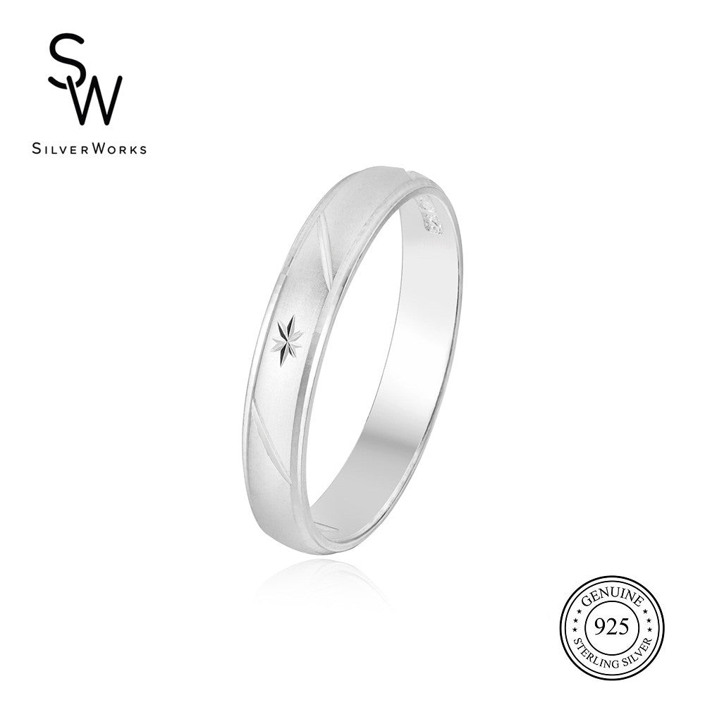 Silver works store couple ring