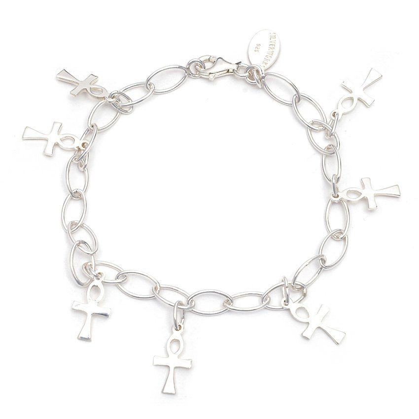 Women's cross bracelet on sale silver