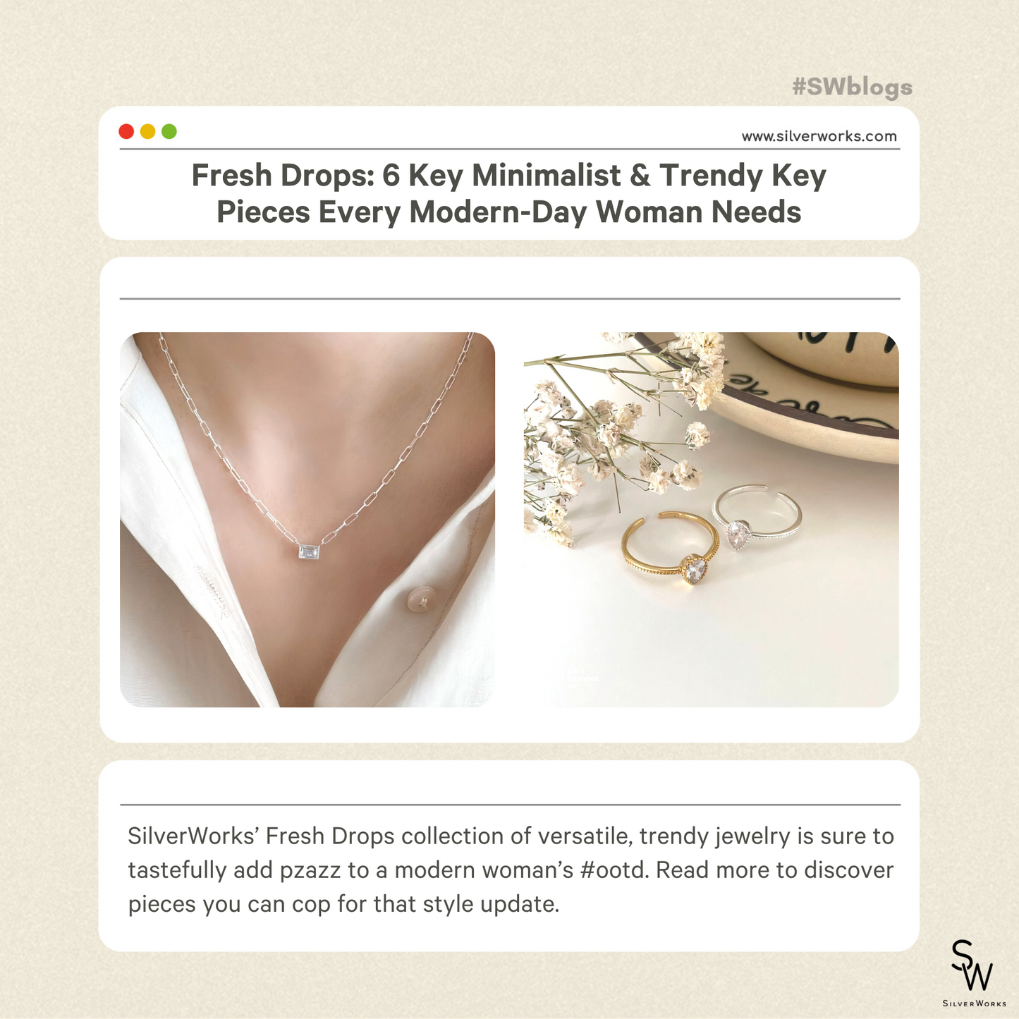 Fresh Drops: 6 Key Minimalist &amp; Trendy Key Pieces every Modern-Day Woman needs
