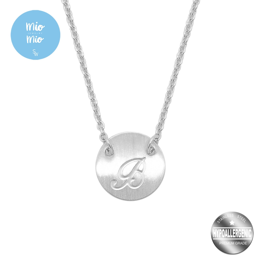 
                      
                        Mio Mio by Silverworks Fashion Letter Pendant with Rolo Chain Necklace - Fashion Accessory for Women
                      
                    