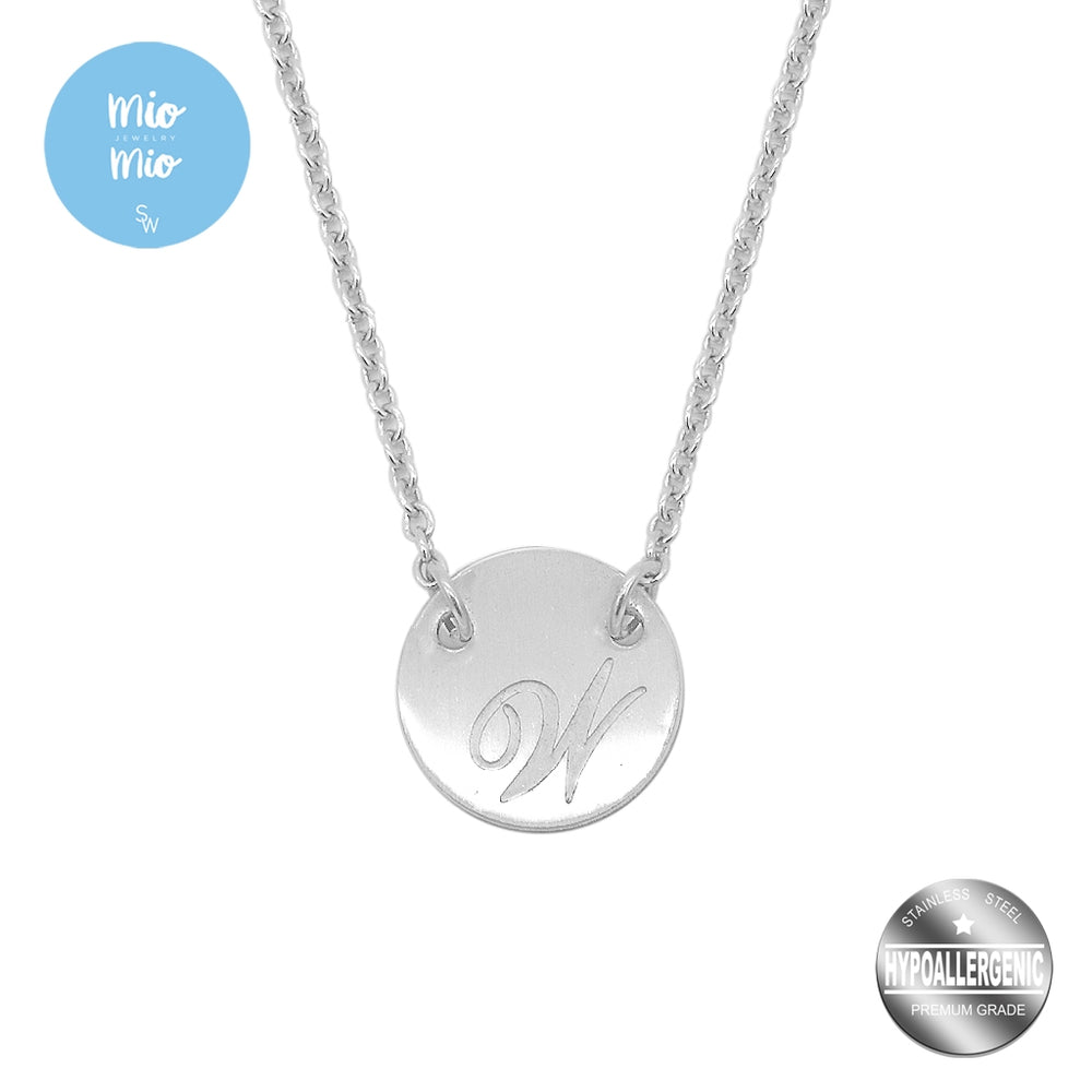 
                      
                        Mio Mio by Silverworks Fashion Letter Pendant with Rolo Chain Necklace - Fashion Accessory for Women
                      
                    