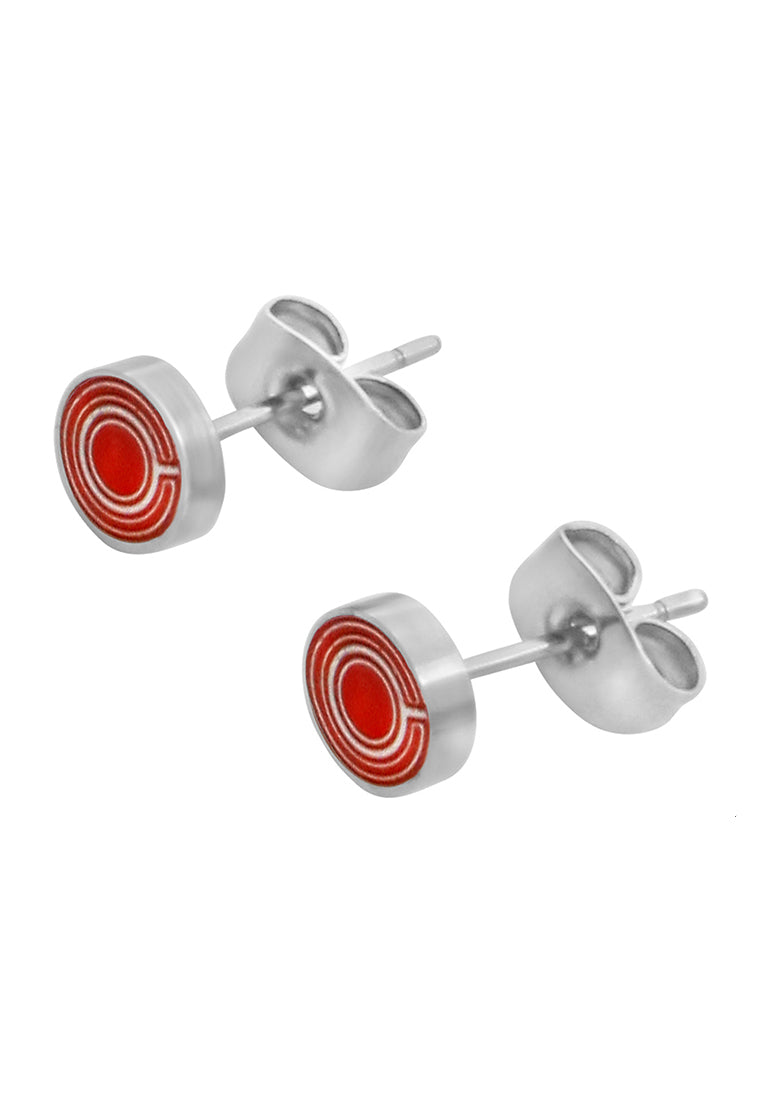 Sarah Cyborg Stainless Steel Stud Earrings | SilverWorks