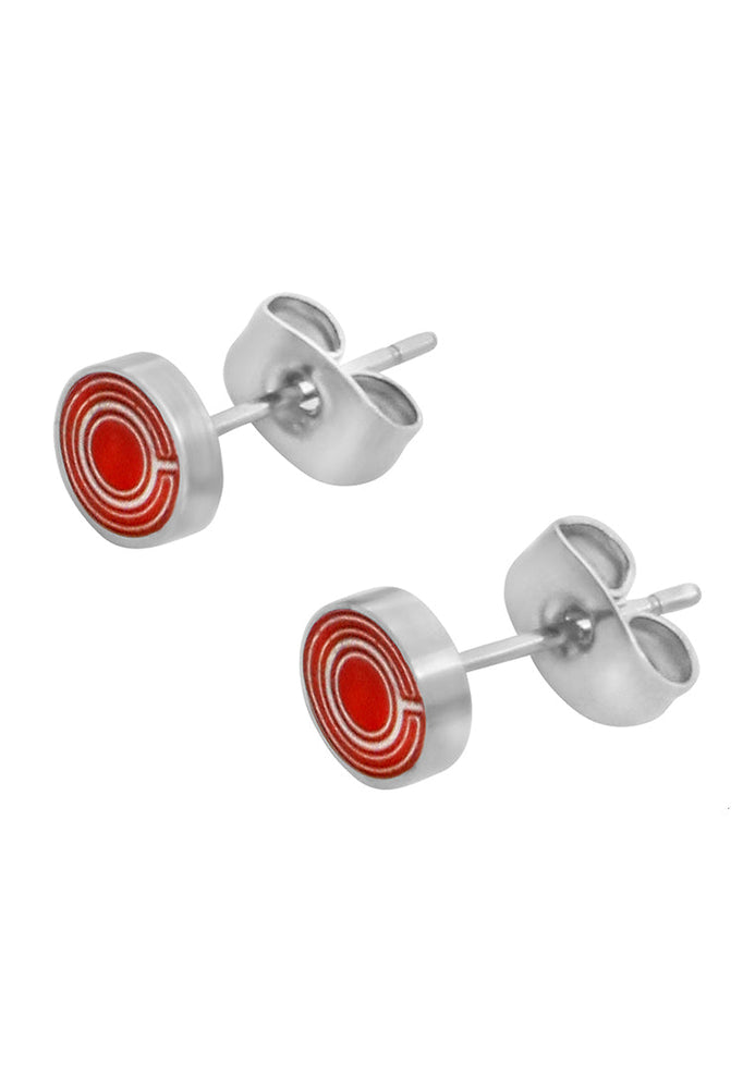 
                      
                        Sarah Cyborg Stainless Steel Stud Earrings | SilverWorks
                      
                    