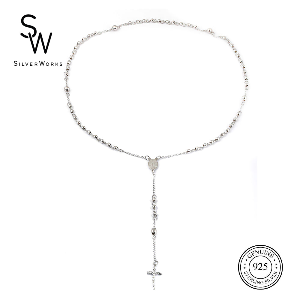 
                      
                        Silverworks Rosary Beads Necklace N3786
                      
                    