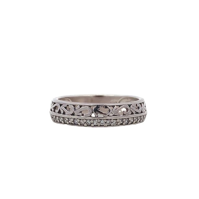 
                      
                        Damien Half Filigree 925 Sterling Silver Band Ring
                      
                    