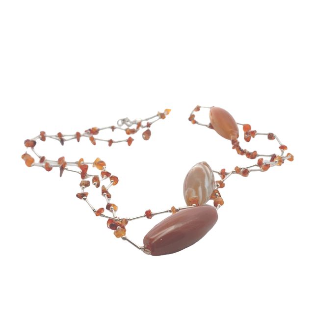 
                      
                        Amber Carnelian 925 Sterling Silver Statement Necklace
                      
                    