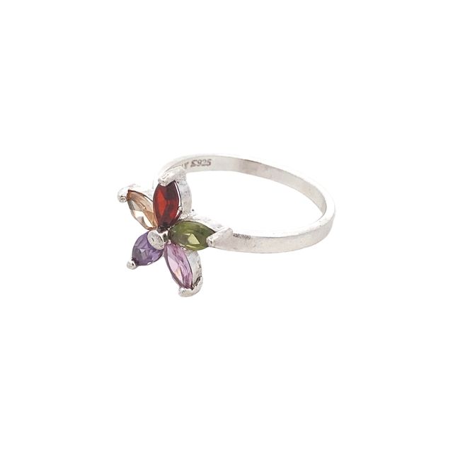 
                      
                        Aira Flower Multicolor 925 Sterling Silver Promise Ring
                      
                    