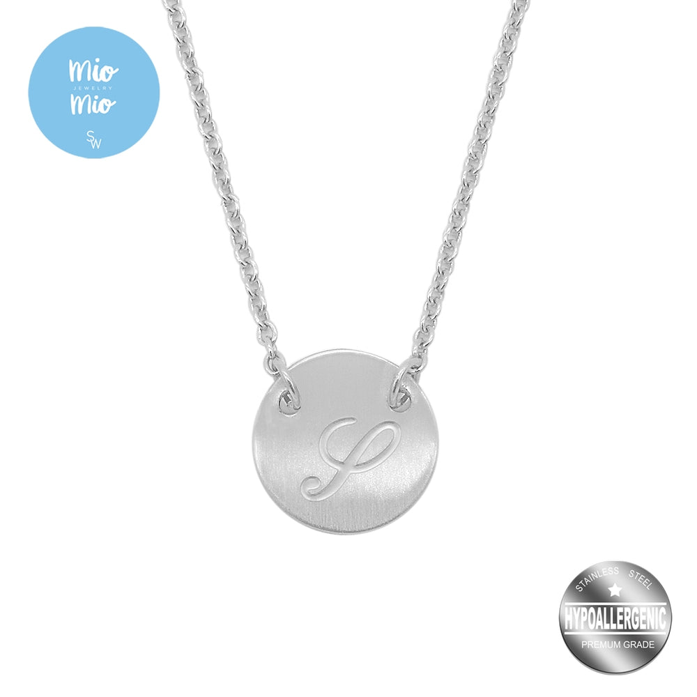 
                      
                        Mio Mio by Silverworks Fashion Letter Pendant with Rolo Chain Necklace - Fashion Accessory for Women
                      
                    