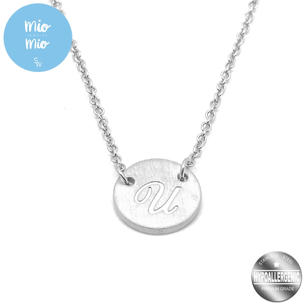 
                      
                        Mio Mio by Silverworks Fashion Letter Pendant with Rolo Chain Necklace - Fashion Accessory for Women
                      
                    