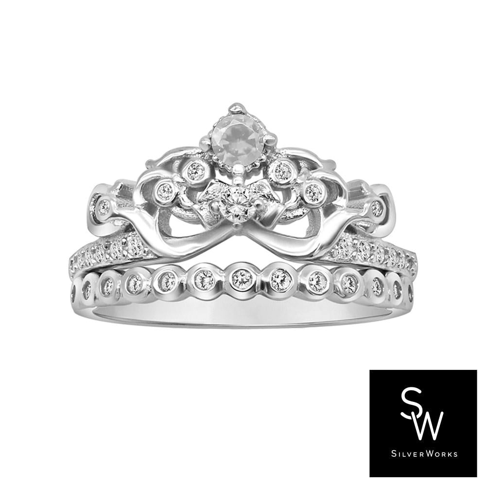 Silverworks R6404 2 in 1 Princess Snow White Ring - Disney Princess Collection