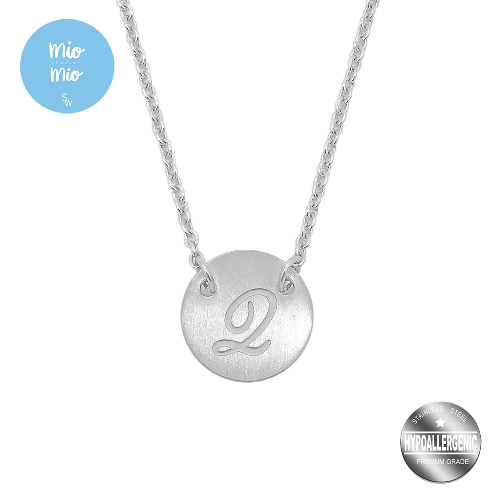 
                      
                        Mio Mio by Silverworks Fashion Letter Pendant with Rolo Chain Necklace - Fashion Accessory for Women
                      
                    