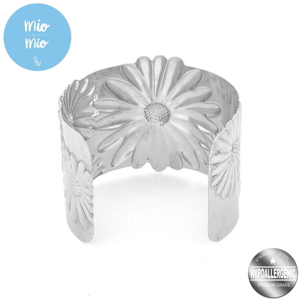 
                      
                        Mio Mio by Silverworks Cuff Bangle with Sun Design - Fashion Accessory for Women X3036/37
                      
                    