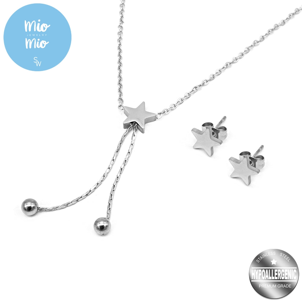 
                      
                        Sabrina Star & Ball Drop Stainless Steel Jewelry Set | SilverWorks
                      
                    