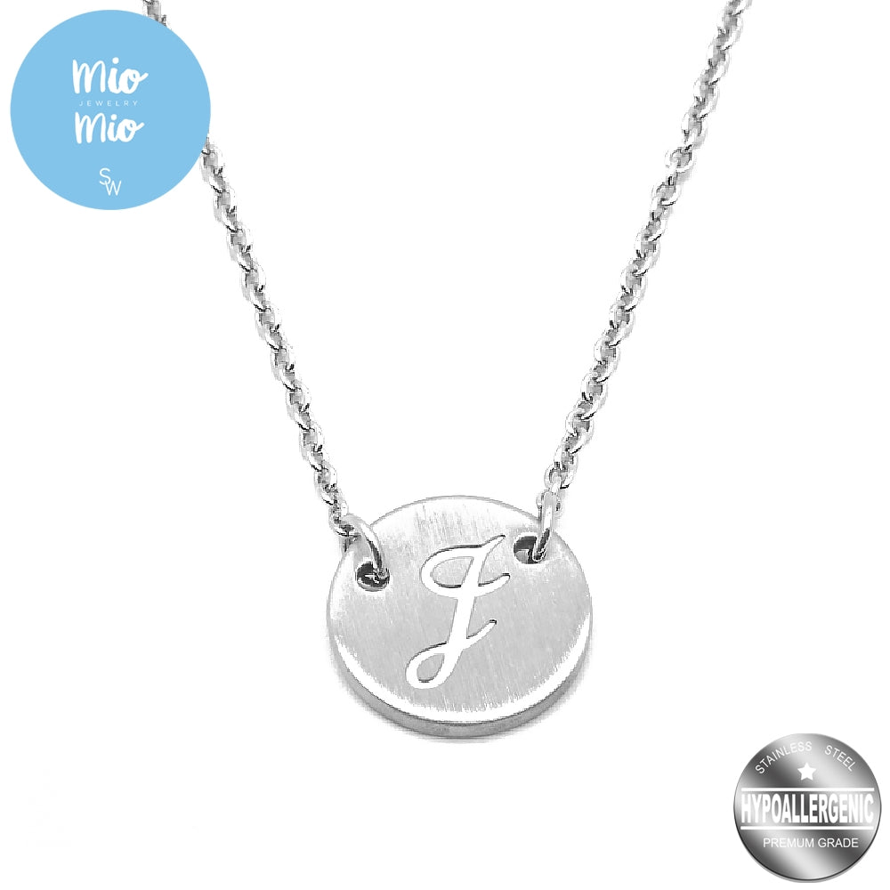 
                      
                        Mio Mio by Silverworks Fashion Letter Pendant with Rolo Chain Necklace - Fashion Accessory for Women
                      
                    