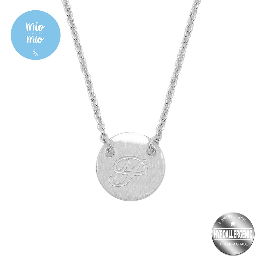 
                      
                        Mio Mio by Silverworks Fashion Letter Pendant with Rolo Chain Necklace - Fashion Accessory for Women
                      
                    