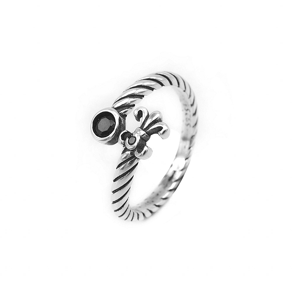 Silverworks Twisted Fleur De Lis Adjustable Ring R6471