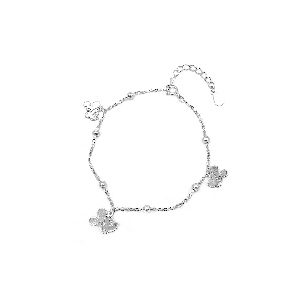 Dangling Mickey Mouse Head Charm Bracelet For Women B5312