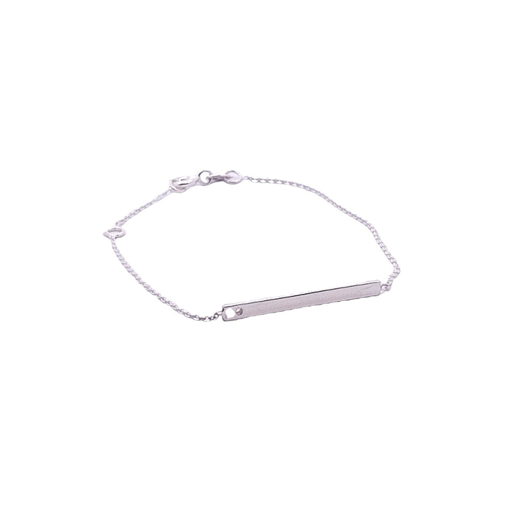 B5340 7.25INCH BAR W/ 1 CZ, SILVER CHAIN SB 1.71G