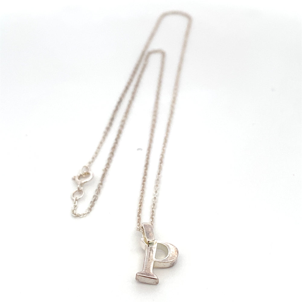 
                      
                        Polished Letter Pendant with Rolo Chain Necklace
                      
                    