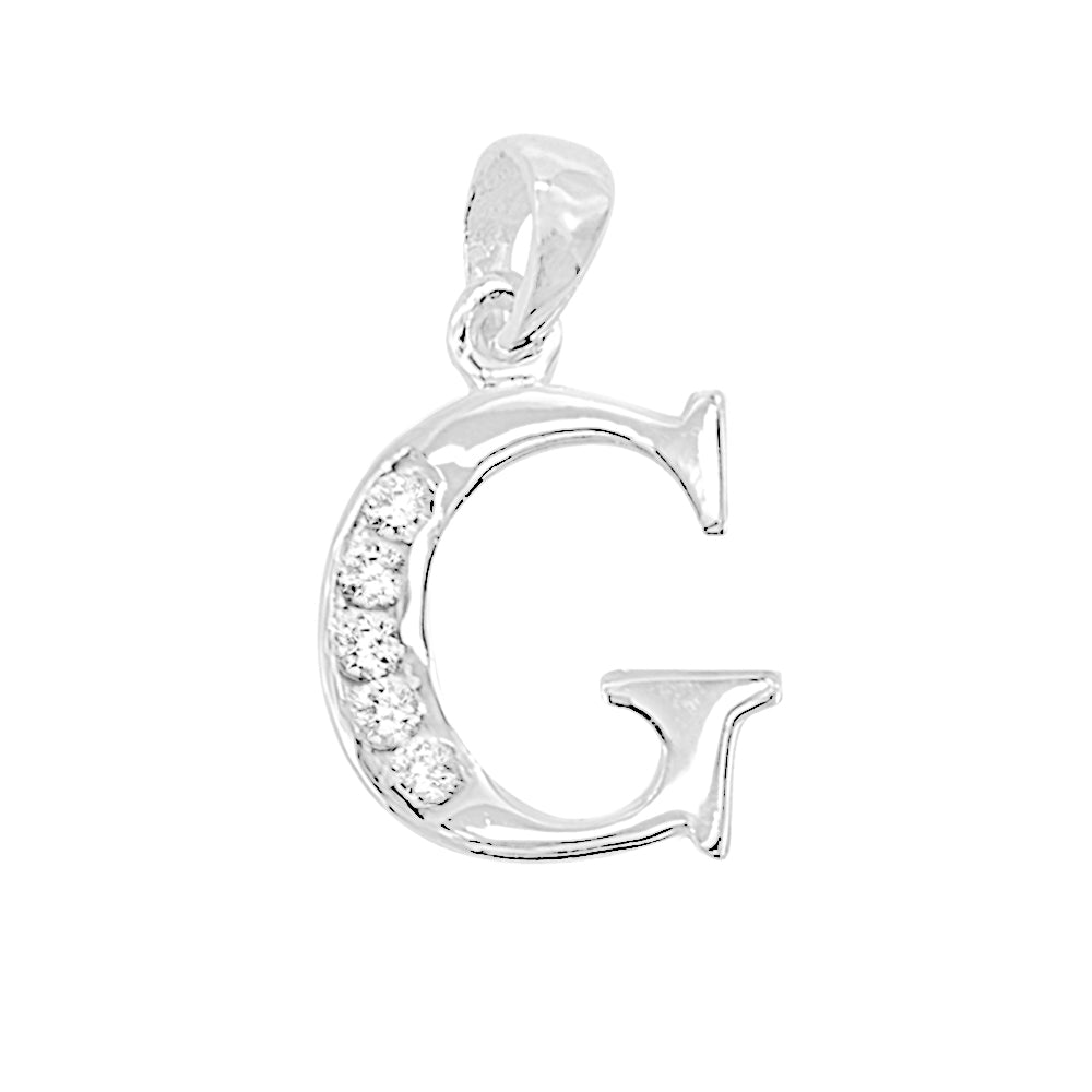 
                      
                        Andy Silver Letter Charm with Zirconia Stones
                      
                    