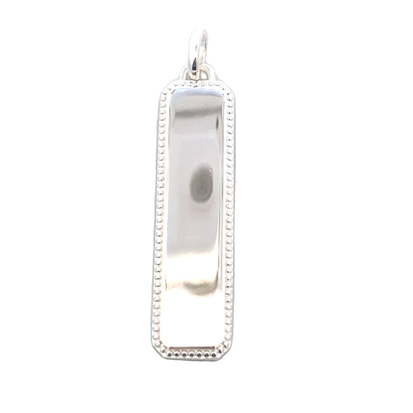 ENG BAR SILVER PENDANT