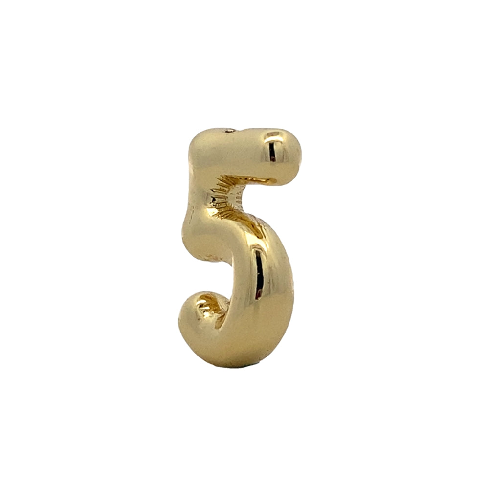 Number "5" Gold Pendant  925 Sterling Silver | SilverWorks