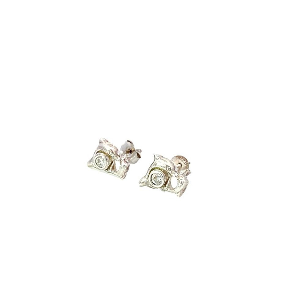 Tilly Dolphin 925 Sterling Silver Stud Earrings | SilverWorks