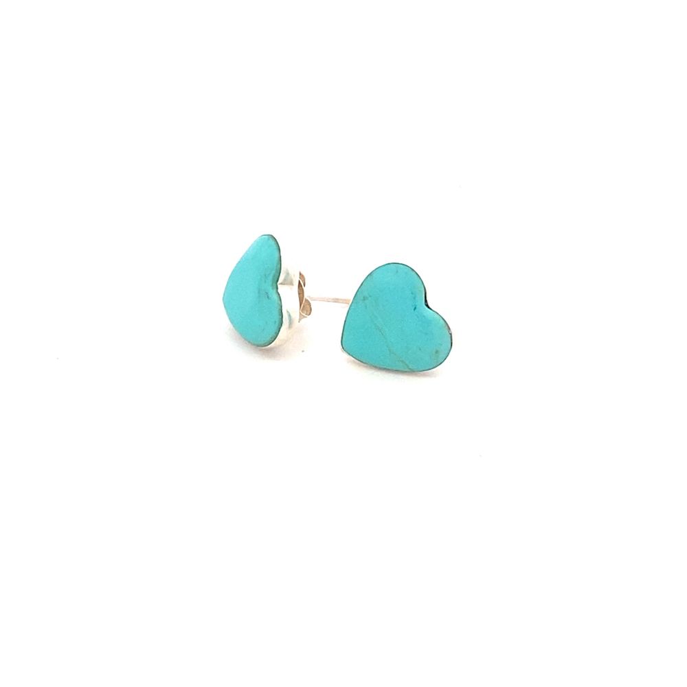 Francess Turquoise Heart 925 Sterling Silver Stud Earrings | SilverWorks