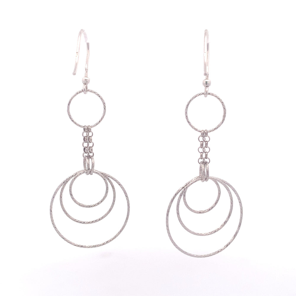 Reese Layered Hoops 925 Sterling Silver Hook Drop Earrings | SilverWorks