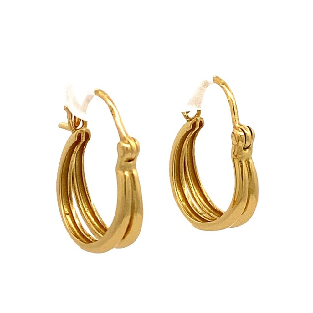 E7683 GOLDPLATED DOUBLE HOOP EARRING 3.40G