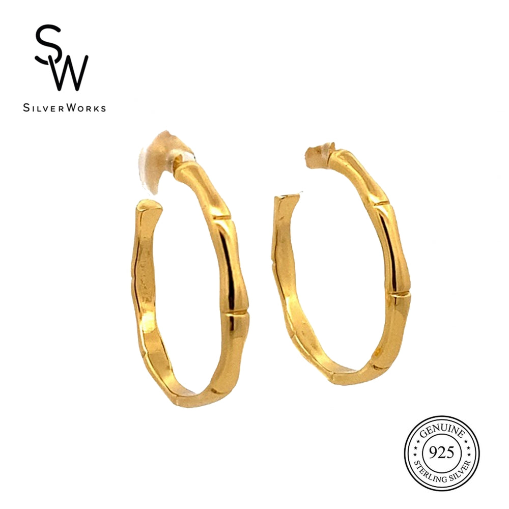 E7687 GOLDPLATED C-HOOP EARRING 3.78G