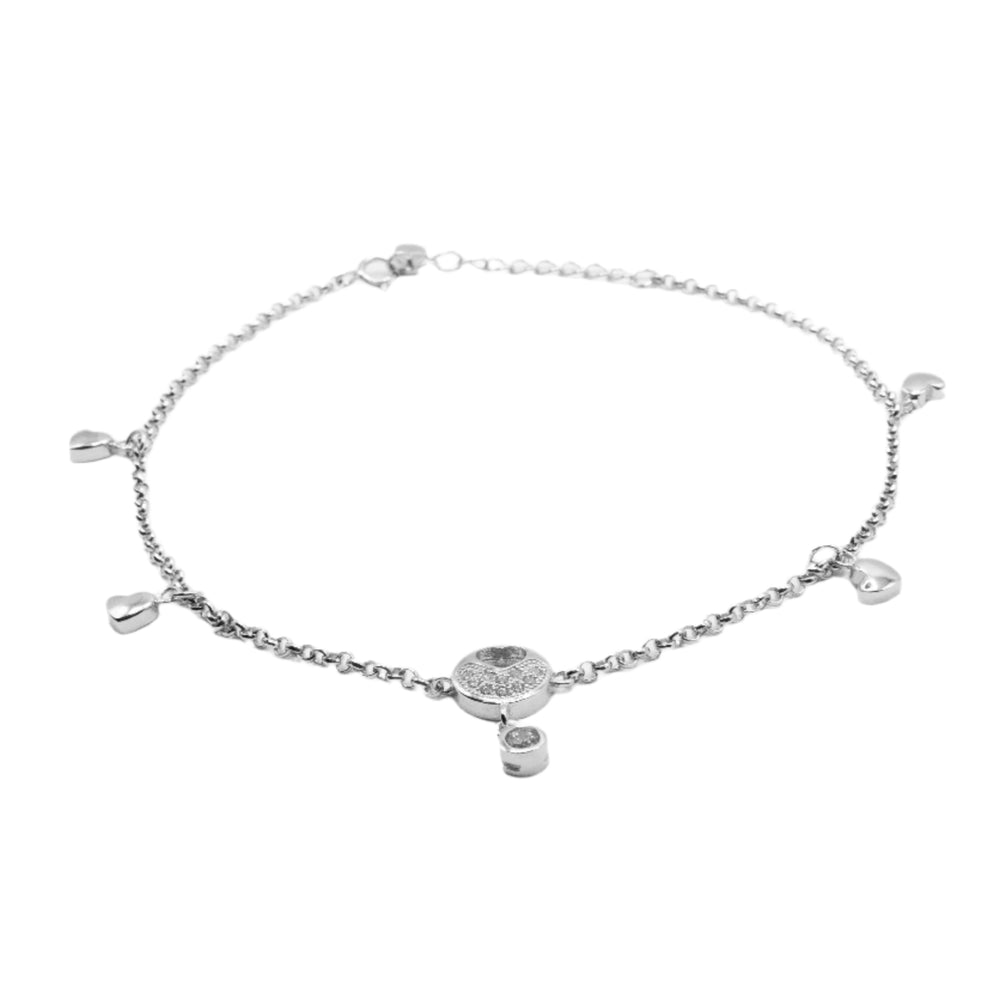 Cher Heart 925 Sterling Silver Charm Bracelet | SilverWorks