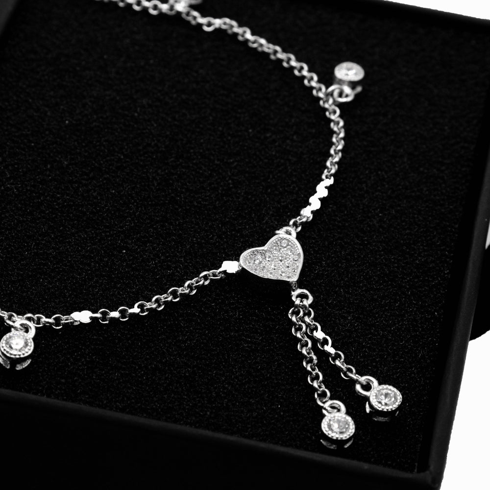 
                      
                        Astrid Heart 925 Sterling Silver Charm Bracelet
                      
                    