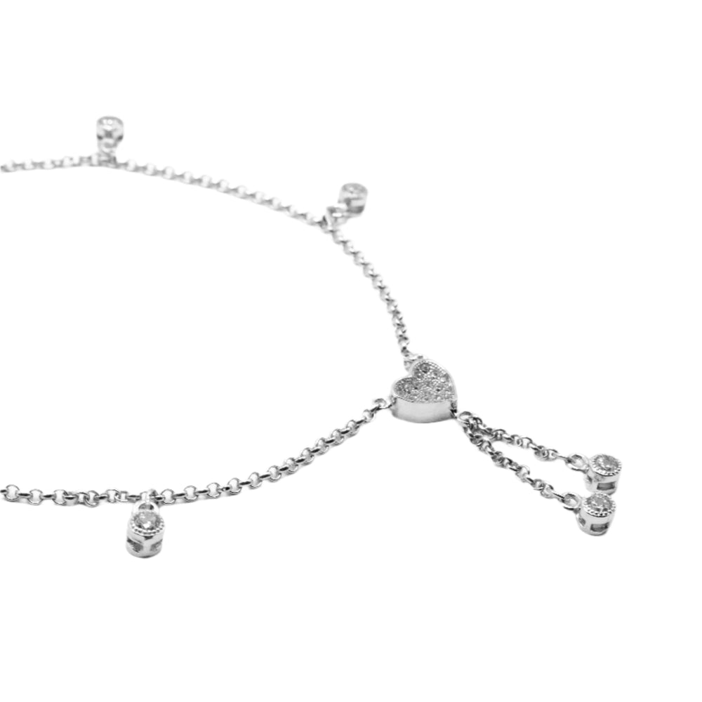 Astrid Heart 925 Sterling Silver Charm Bracelet | SilverWorks