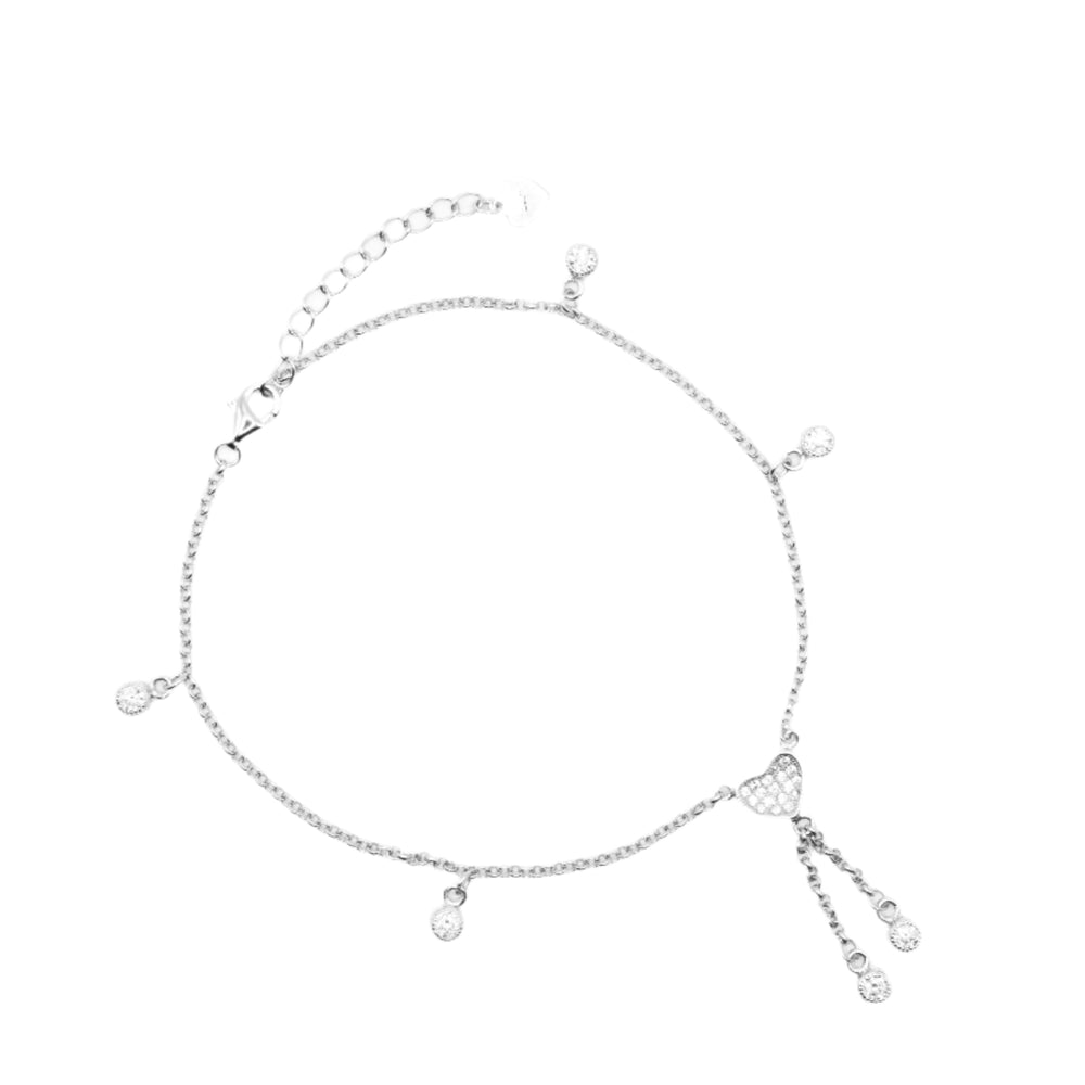 Astrid Heart 925 Sterling Silver Charm Bracelet | SilverWorks