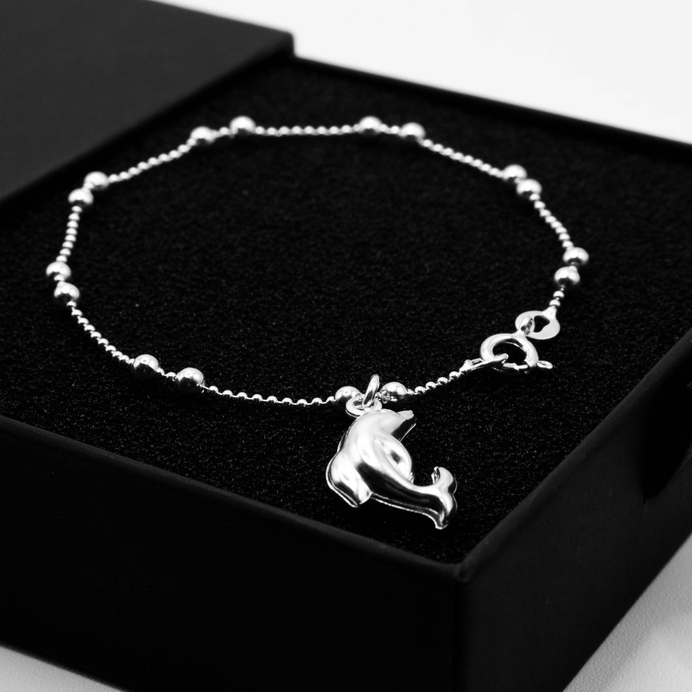 
                      
                        Dangling Dolphin 925 Sterling Silver Charm Bracelet
                      
                    