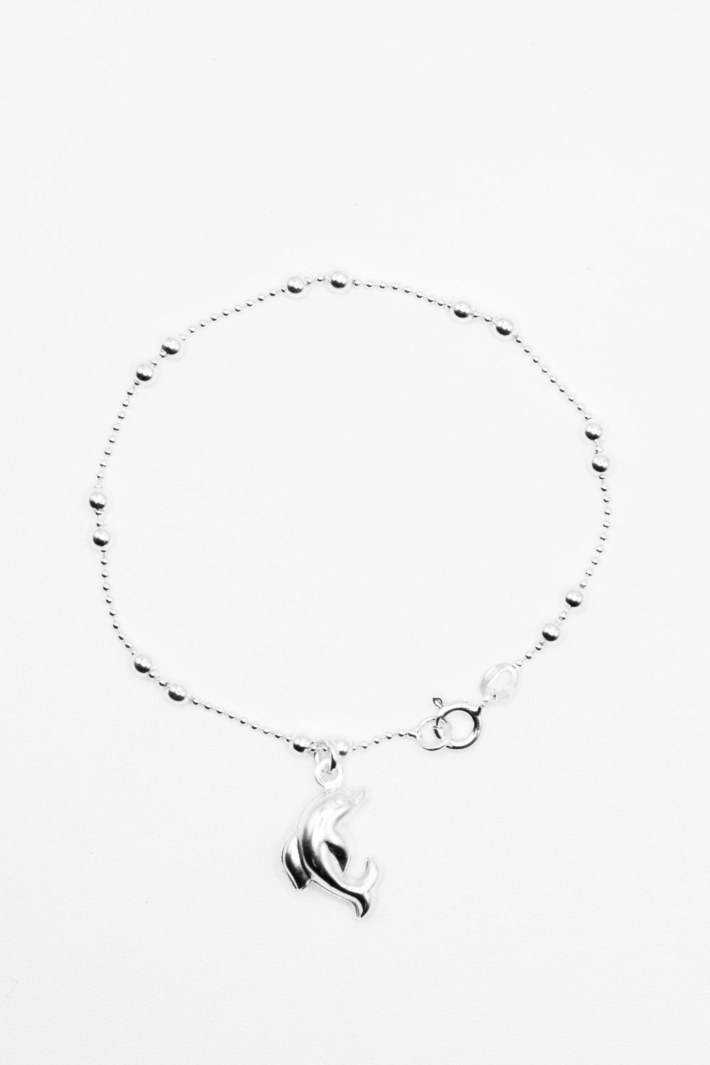 Dangling Dolphin 925 Sterling Silver Charm Bracelet