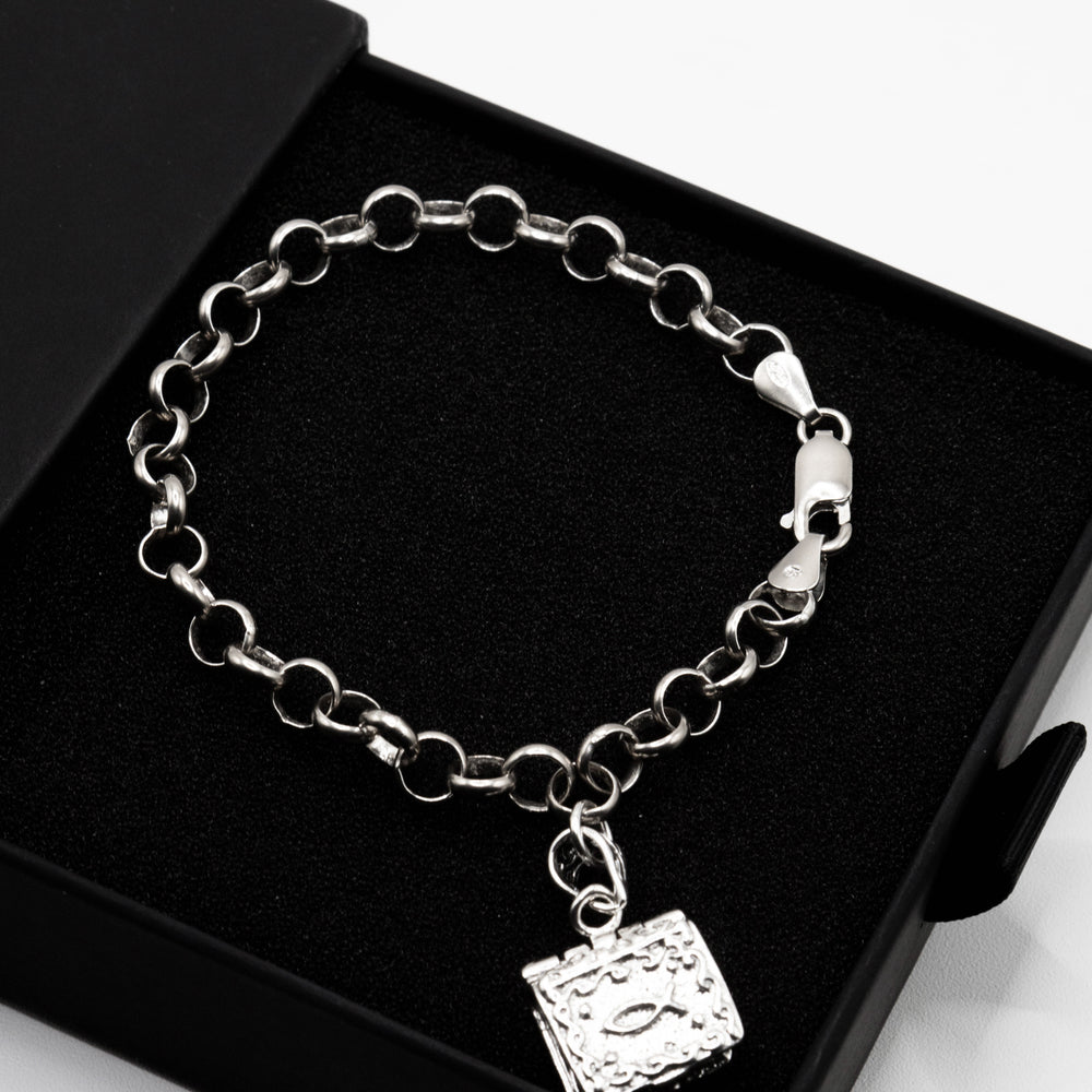 
                      
                        Dangling Prayer Box 925 Sterling Silver Charm Bracelet
                      
                    