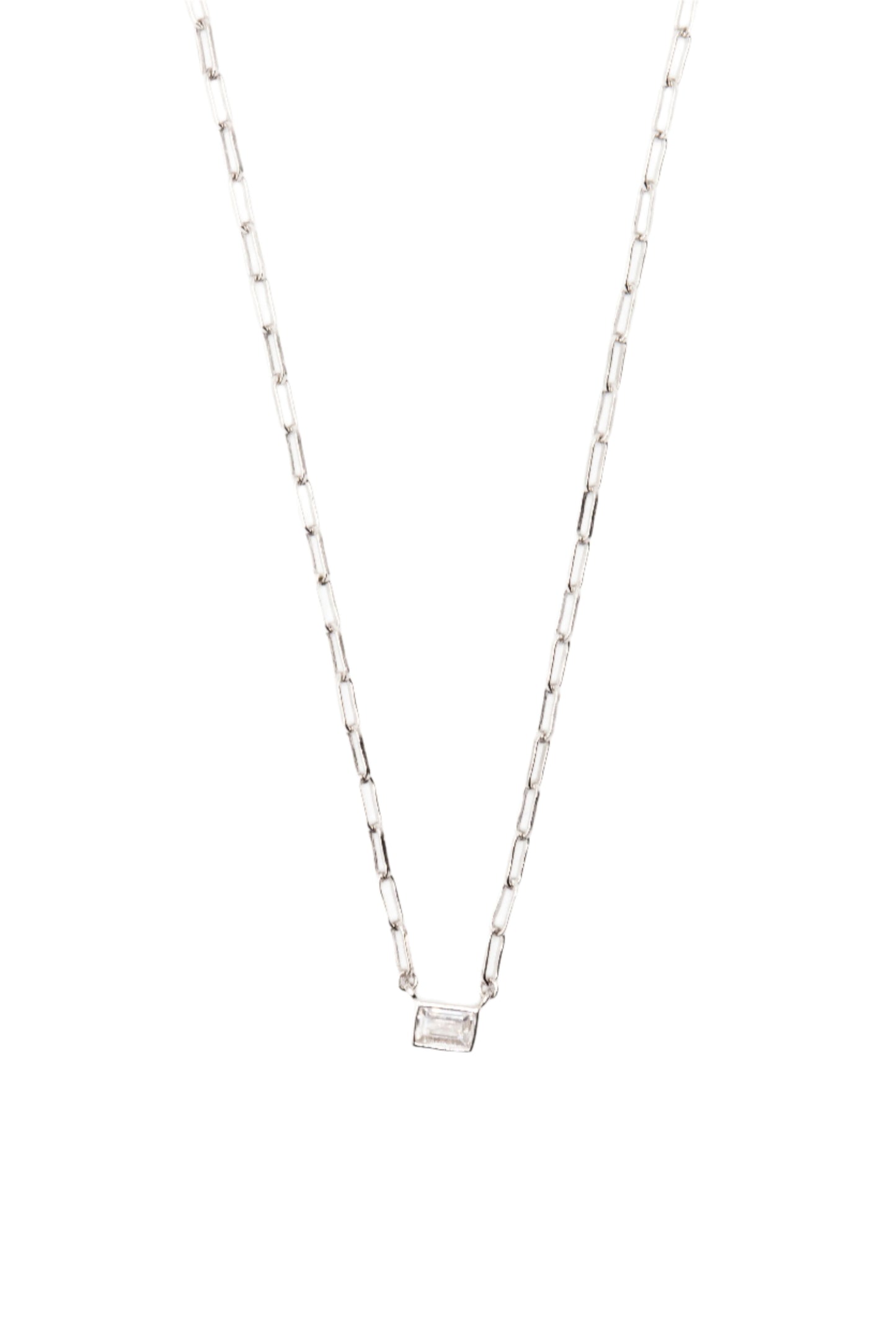 Hazel Geometry Rectangle Silver Necklace | SilverWorks