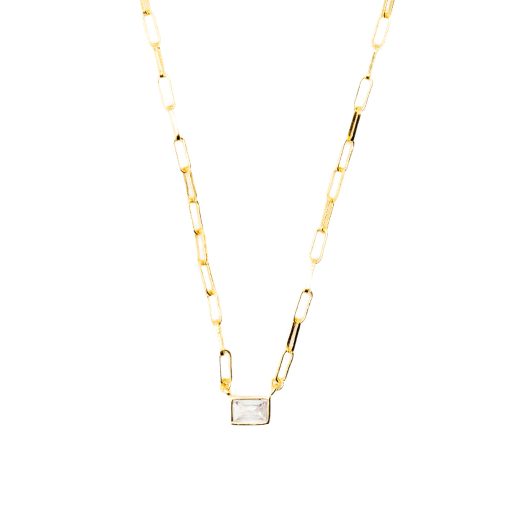 Hazel Geometry Rectangle Silver Necklace | SilverWorks