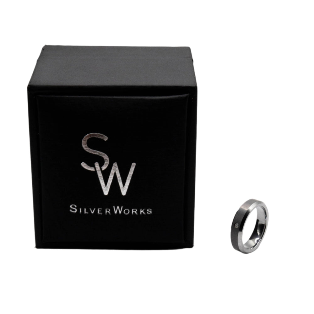 
                      
                        Heloise Tungsten Wedding Ring | SilverWorks
                      
                    