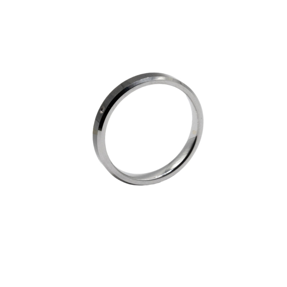 
                      
                        Serene Black Enamel with Diamond Tungsten Wedding Ring Size 4 | SilverWorks
                      
                    