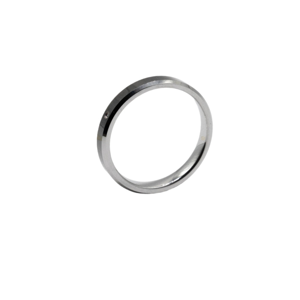 
                      
                        Serene Black Enamel with Diamond Tungsten Wedding Ring | SilverWorks
                      
                    