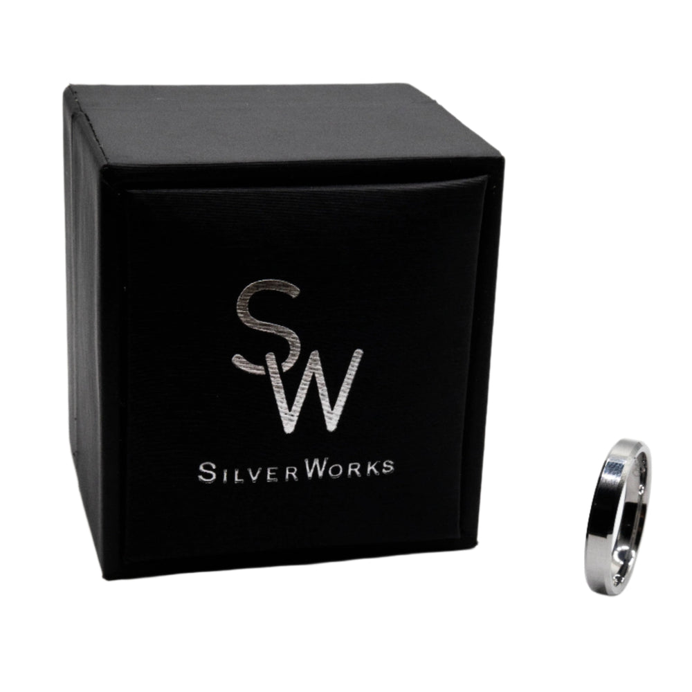 
                      
                        Gomer Flat Tungsten Ring | Silverworks
                      
                    