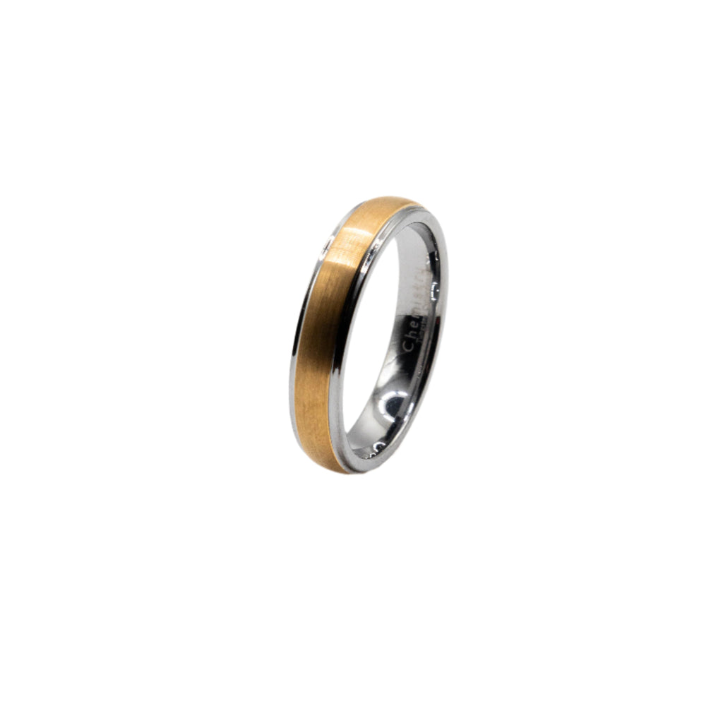 Irbid Classic Gold and Grey Two-Tone Tungsten Ring | SilverWorks