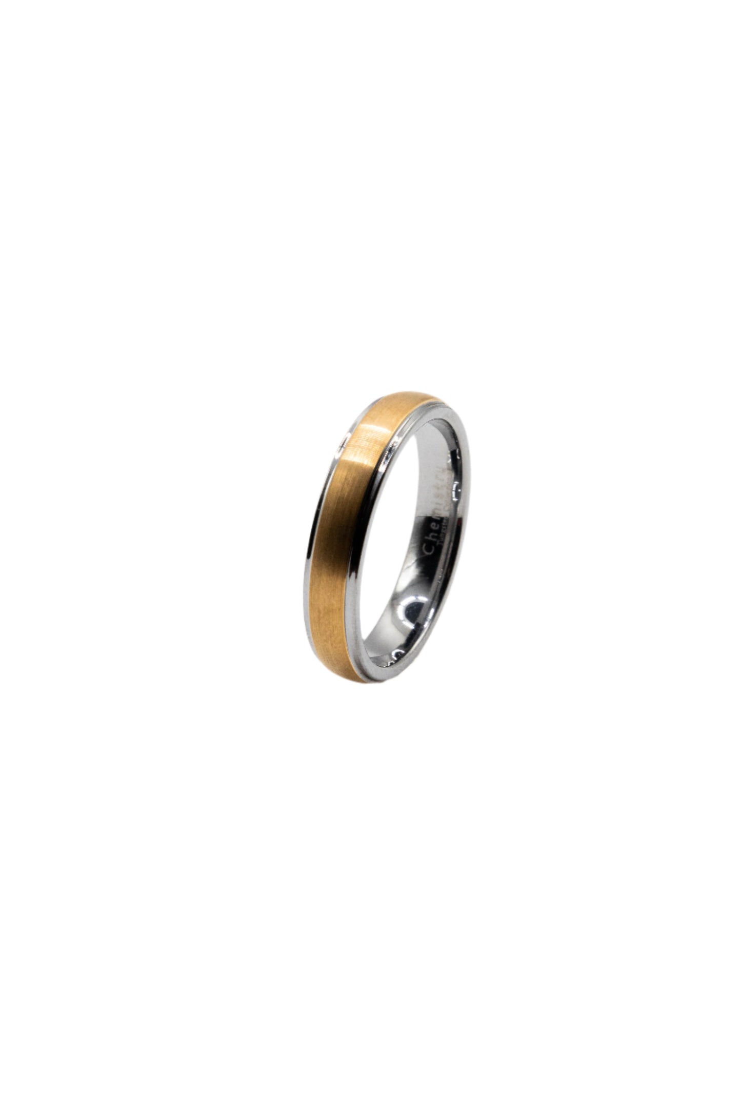 Irbid Classic Gold and Grey Two-Tone Tungsten Ring | SilverWorks