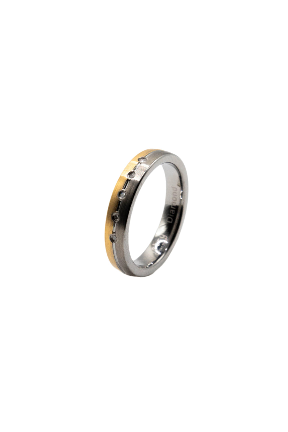 Marlowe Two Tone Diamond Accent Tungsten Wedding Ring