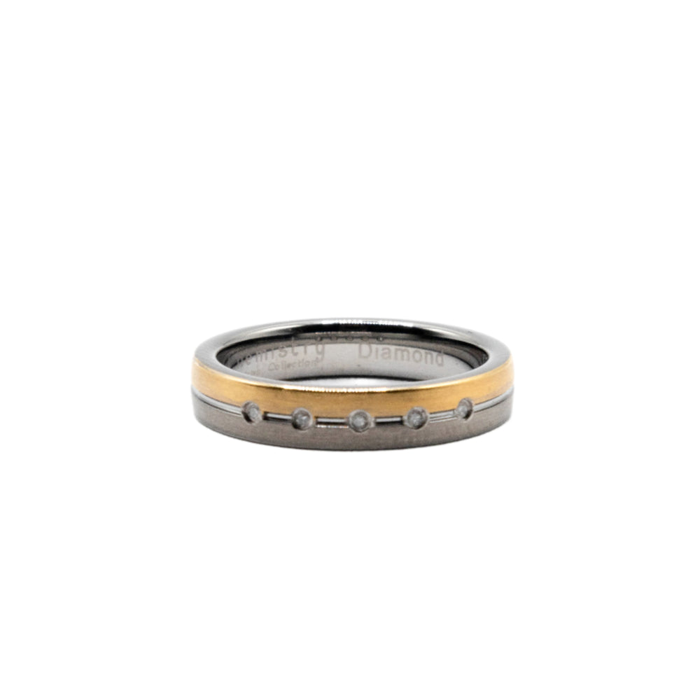 
                      
                        Marlowe Two Tone Diamond Accent Tungsten Wedding Ring
                      
                    