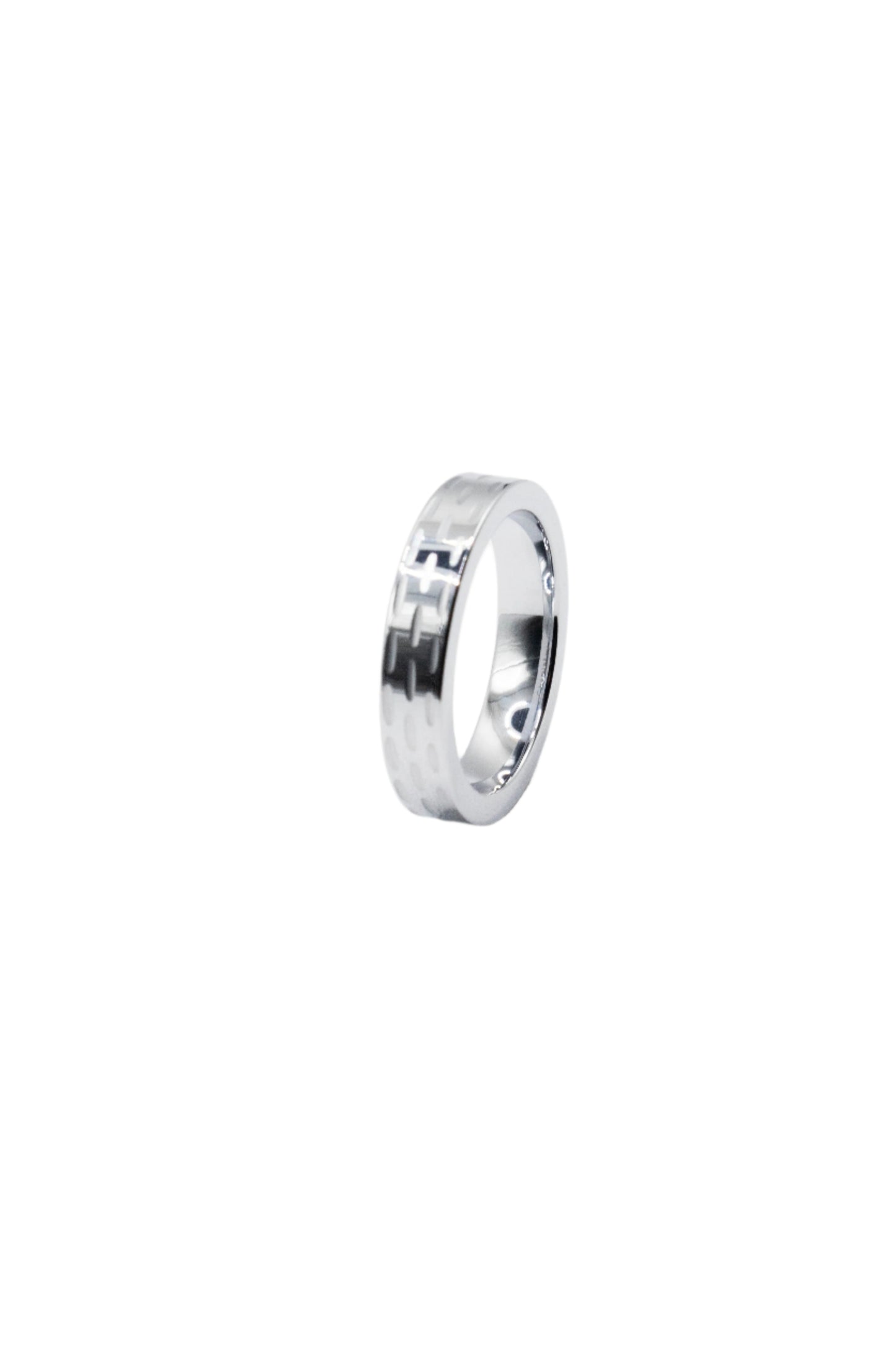 Jensen Chiseled Etched Tungsten Band Ring | SilverWorks